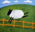 Schaf auf dem Lam Lustiges Haustier